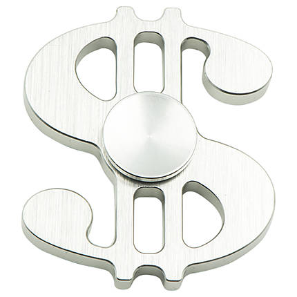 Fidget Spinner - Metal Dollar Sign - SILVER