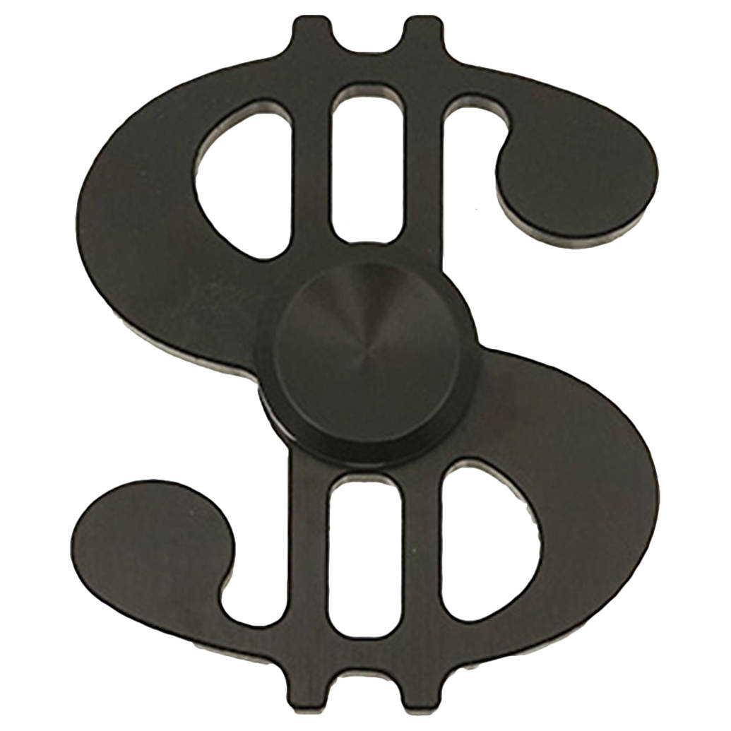 Fidget Spinner - Metal Dollar Sign - BLACK