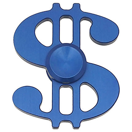 Fidget Spinner - Metal Dollar Sign - Blue