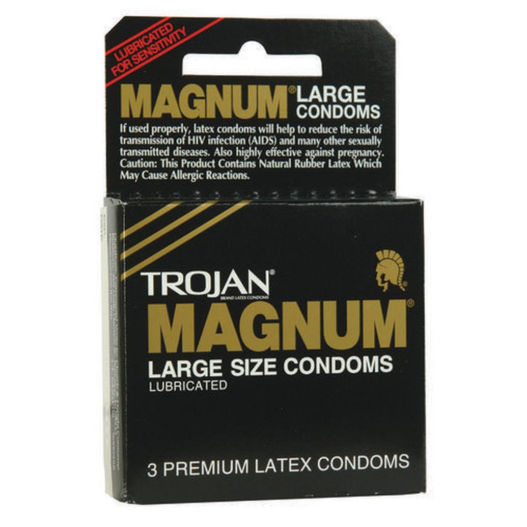 Trojan Condoms 3pk Black Magnum Large Lubricated