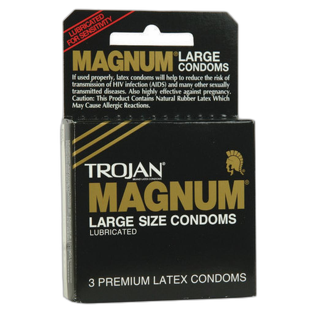 Trojan Condoms 3pk Black Magnum Large Lubricated