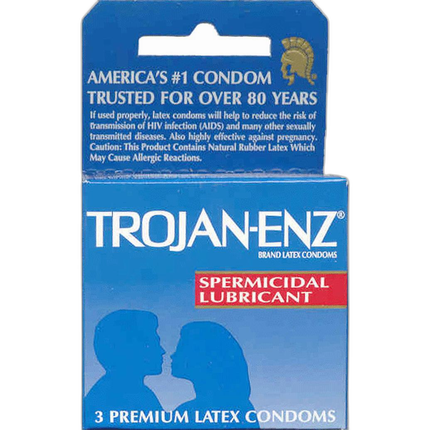 Trojan Condoms 3pk Dark Blue Spermicidal Lubricated