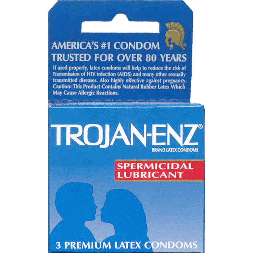 Trojan Condoms 3pk Dark Blue Spermicidal Lubricated