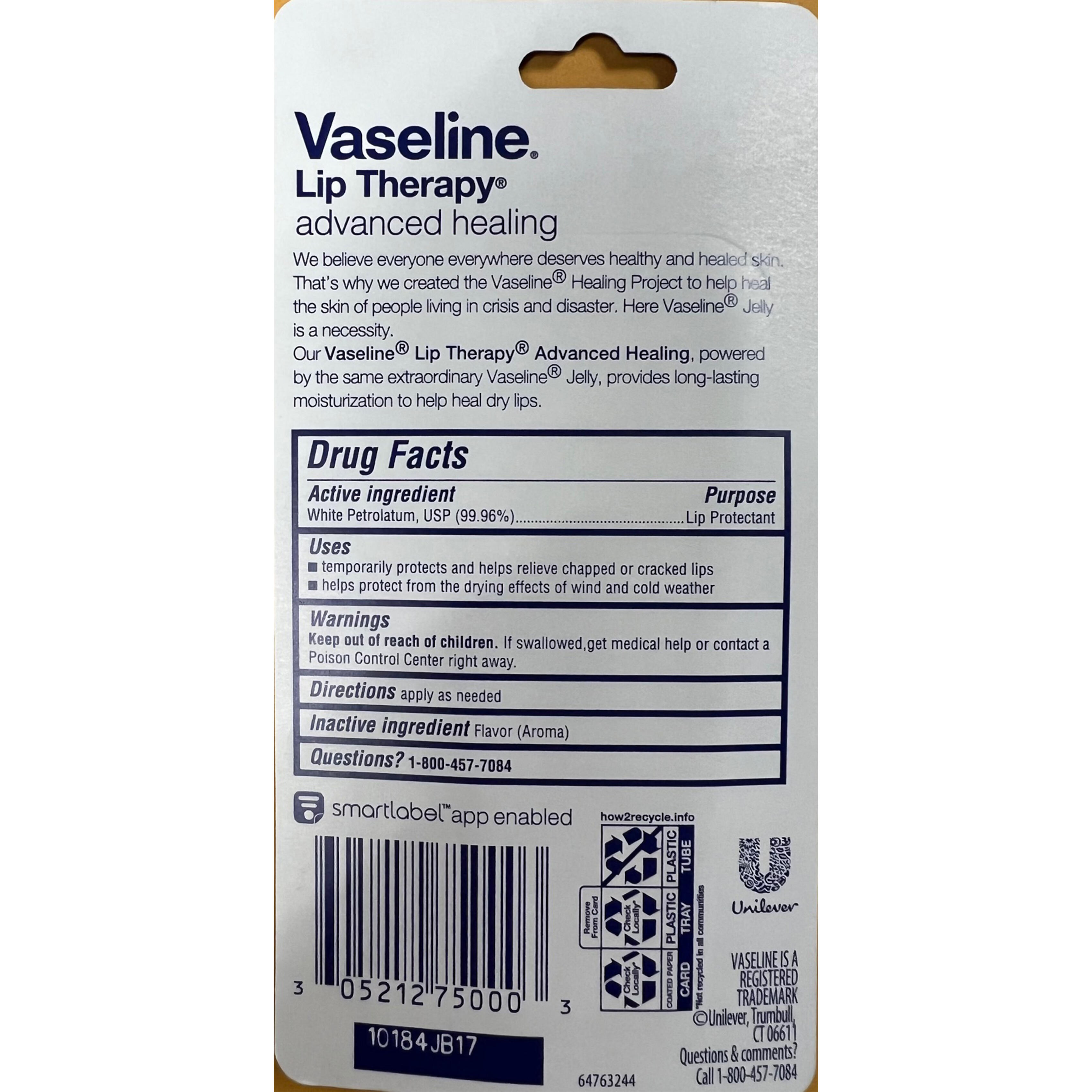 Vaseline Lip Therapy Regular Advanced Healing Lip Protectant