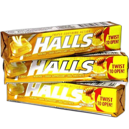 Halls Cough Drops 9ct Honey-Lemon Cough Suppressant