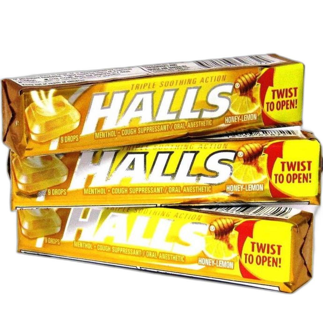 Halls Cough Drops 9ct Honey-Lemon Cough Suppressant