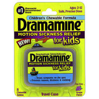 Dramamine Kids Chewable 8ct Grape Motion Sickness MedICINE 0