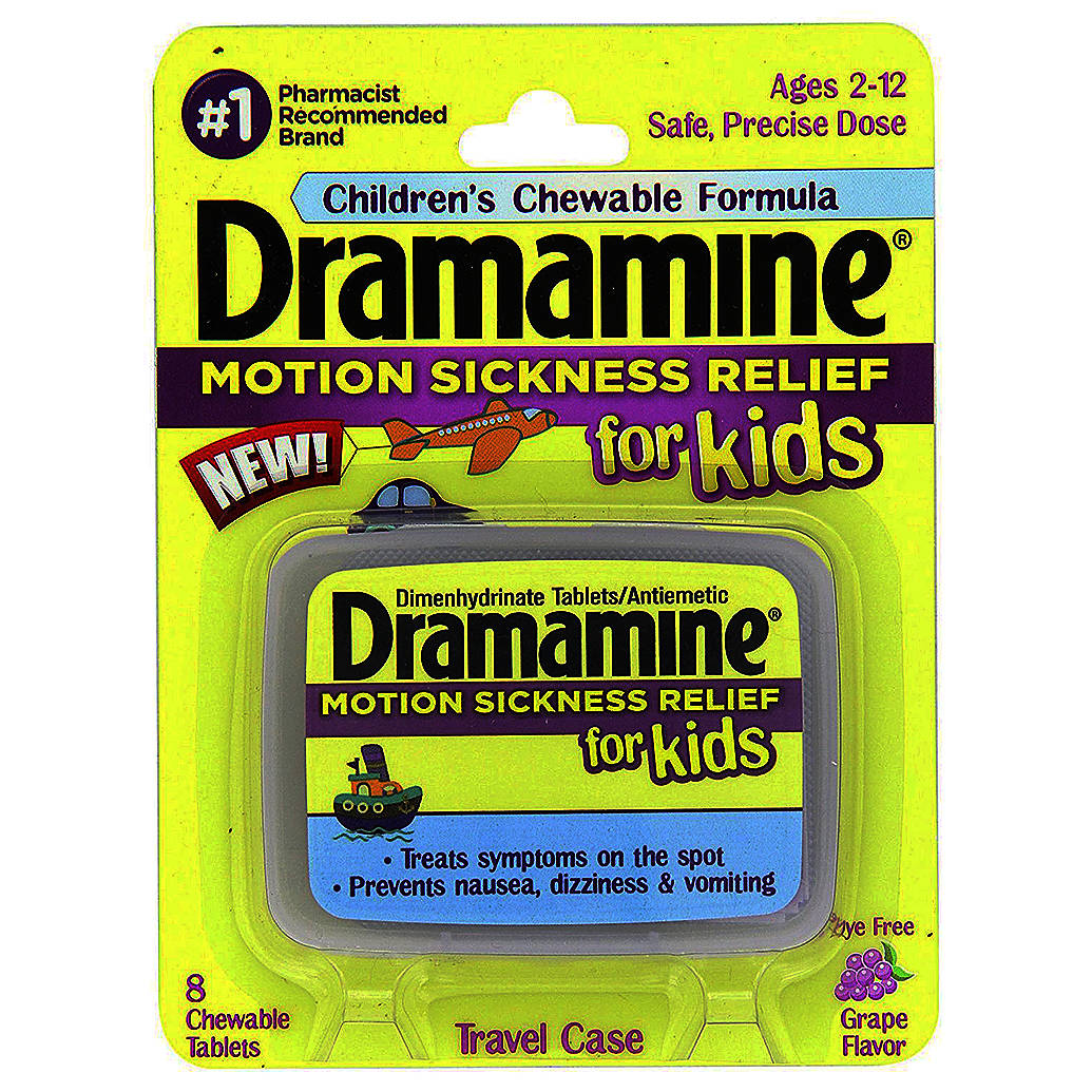 Dramamine Kids Chewable 8ct Grape Motion Sickness Med (ONLY 7/19 EXPIRATION)