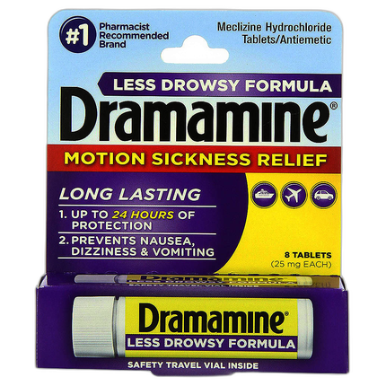Dramamine Adult 8ct Less Drowsy Motion Sickness Relief