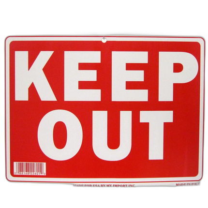 Signs 12pk Keep Out 9in x 12in Plastic