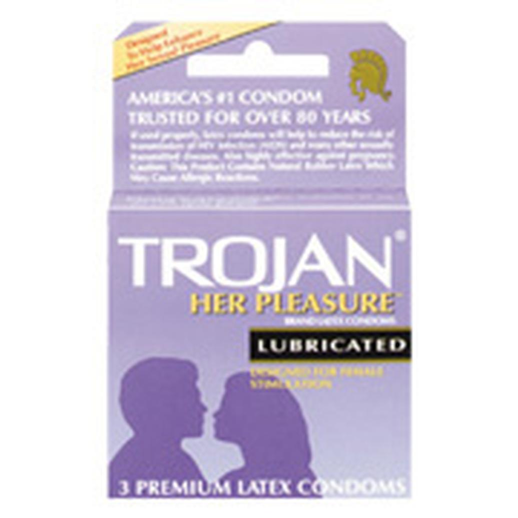 Trojan Condoms 3pk Light Purple Her Pleasure Lubricated