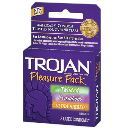 Trojan Condoms 3pk Pleasure Pack Assorted Varieties