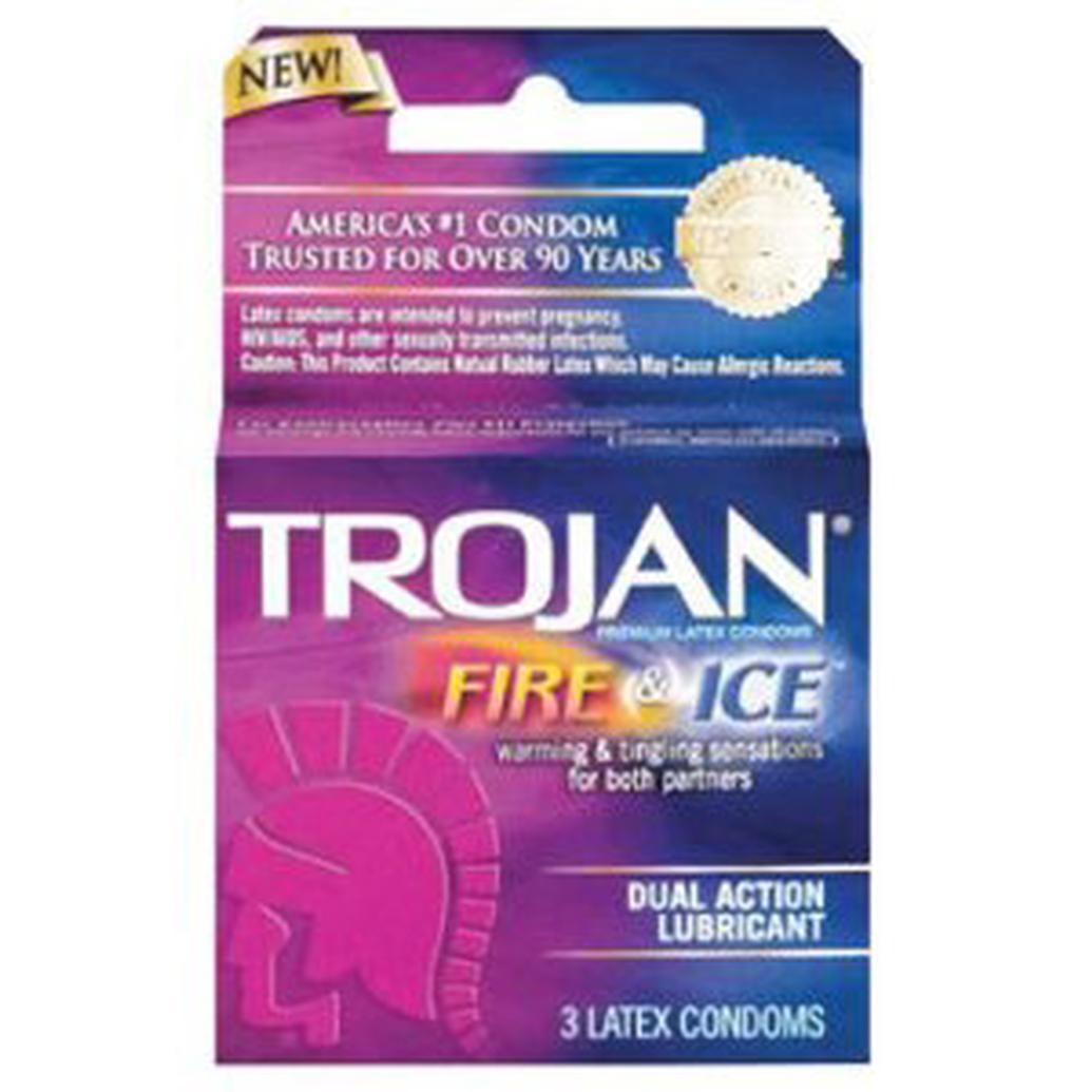 Trojan Condoms 3pk Fire  and  Ice Dual Action Lubricated