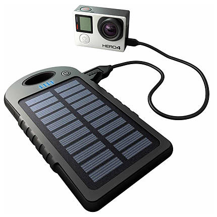 GoPole 5000mAh Dualcharge USB Power Bank + Solar Charger for GoPro Cameras