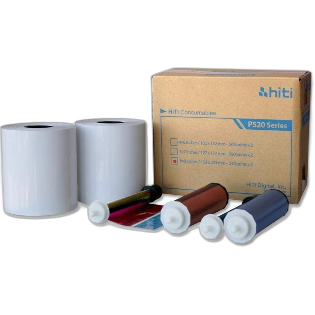 HiTi 6x8 Media for P520/525 Printer (250 sheets/roll, 2 rolls/carton)