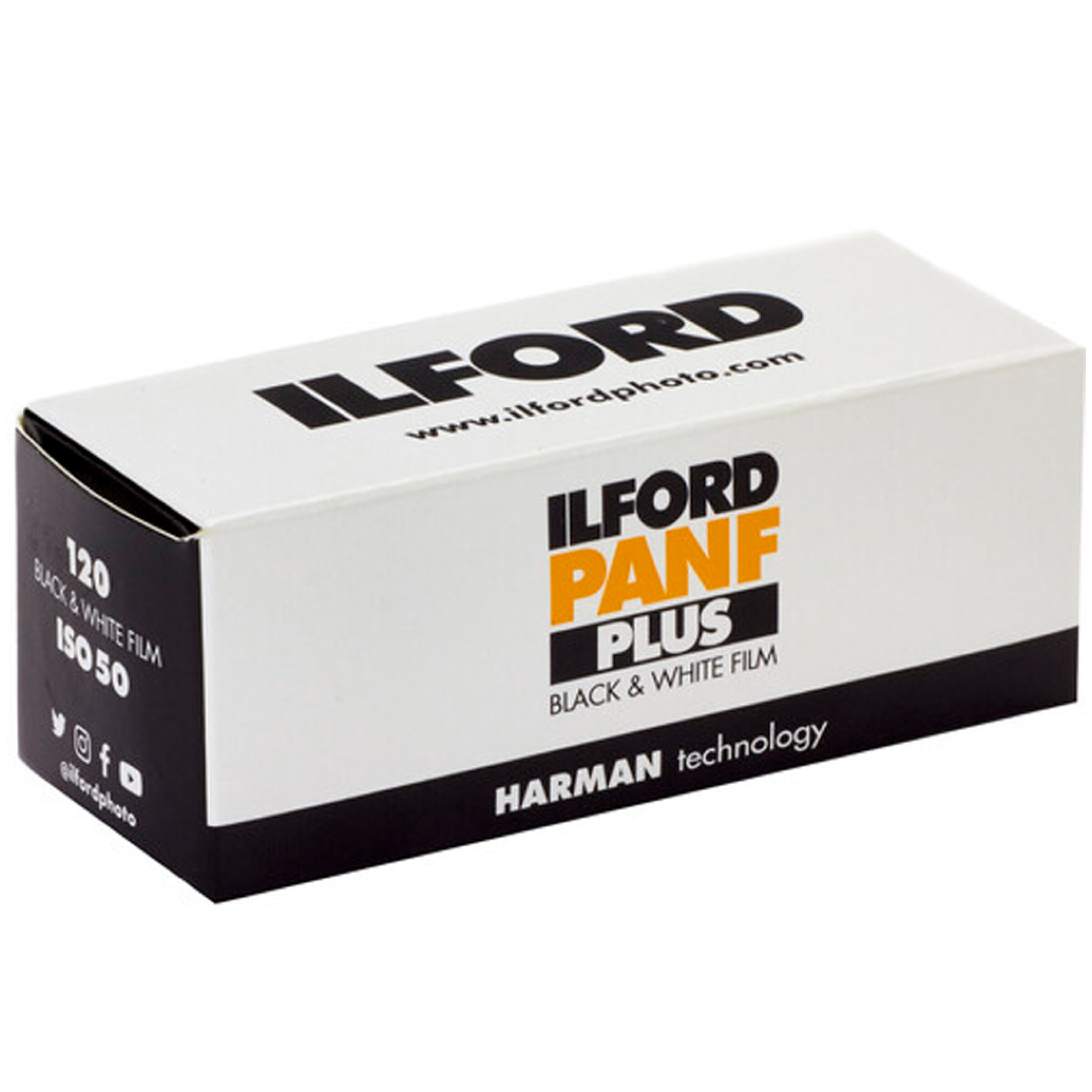 Ilford Pan F Plus Black and White Negative Film (120 Roll Film, ISO 50)
