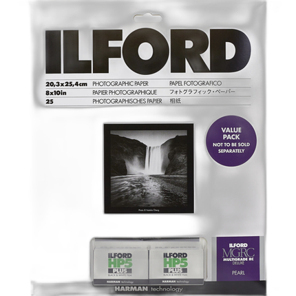 Ilford MULTIGRADE RC Deluxe Paper and HP5 Plus Value Pack (Pearl, 8x10, 25 She
