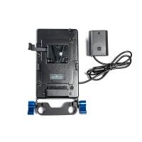 IndiPRO Tools V-Mount Plate with NP-FZ100 Dummy Battery  and  15mm Rod Clamps 0