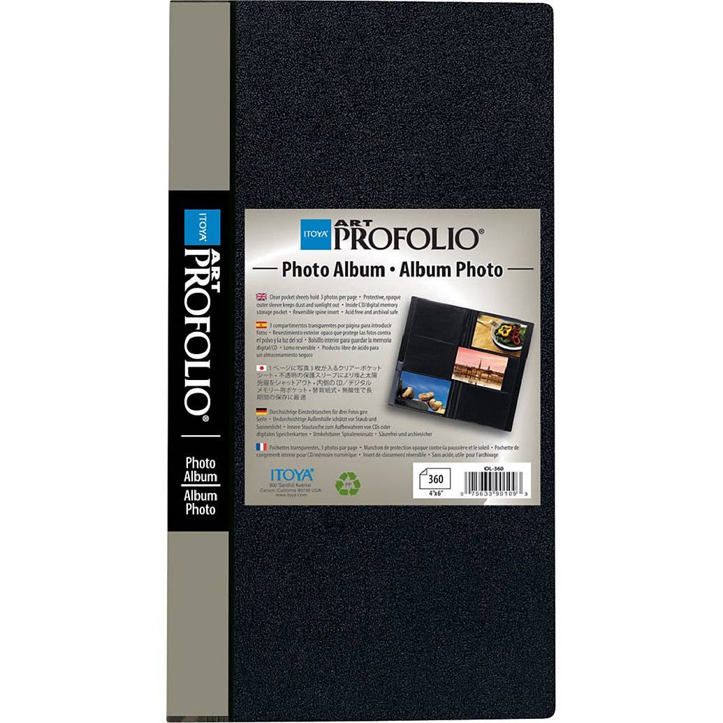 Itoya Slim Portfolio Photo Album, Holds 360 4x6 Pictures, 3-