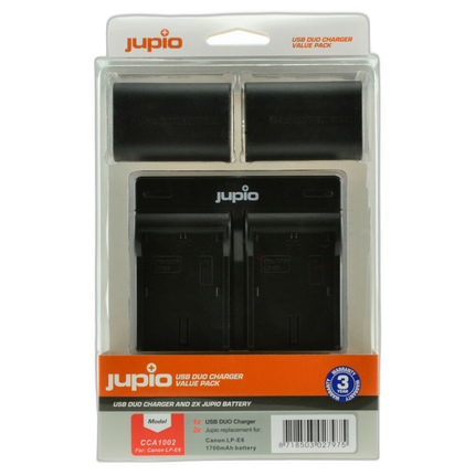 Jupio Value Pack: 2x Battery LP-E6 1700mAh + USB Dual Charger