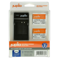 Jupio Value Pack: 2x Battery Li-90B/Li-92B 1270mAh + USB Single Charger 0