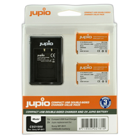 Jupio Value Pack: 2x Battery NP-BX1 + Compact USB Double-Sided Charger 0