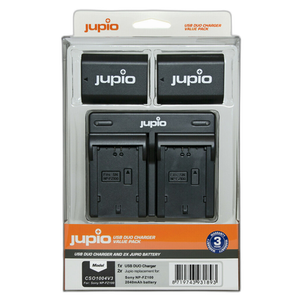 Jupio Value Pack: 2x Battery NP-FZ100 2040mAh + USB Dual Charger