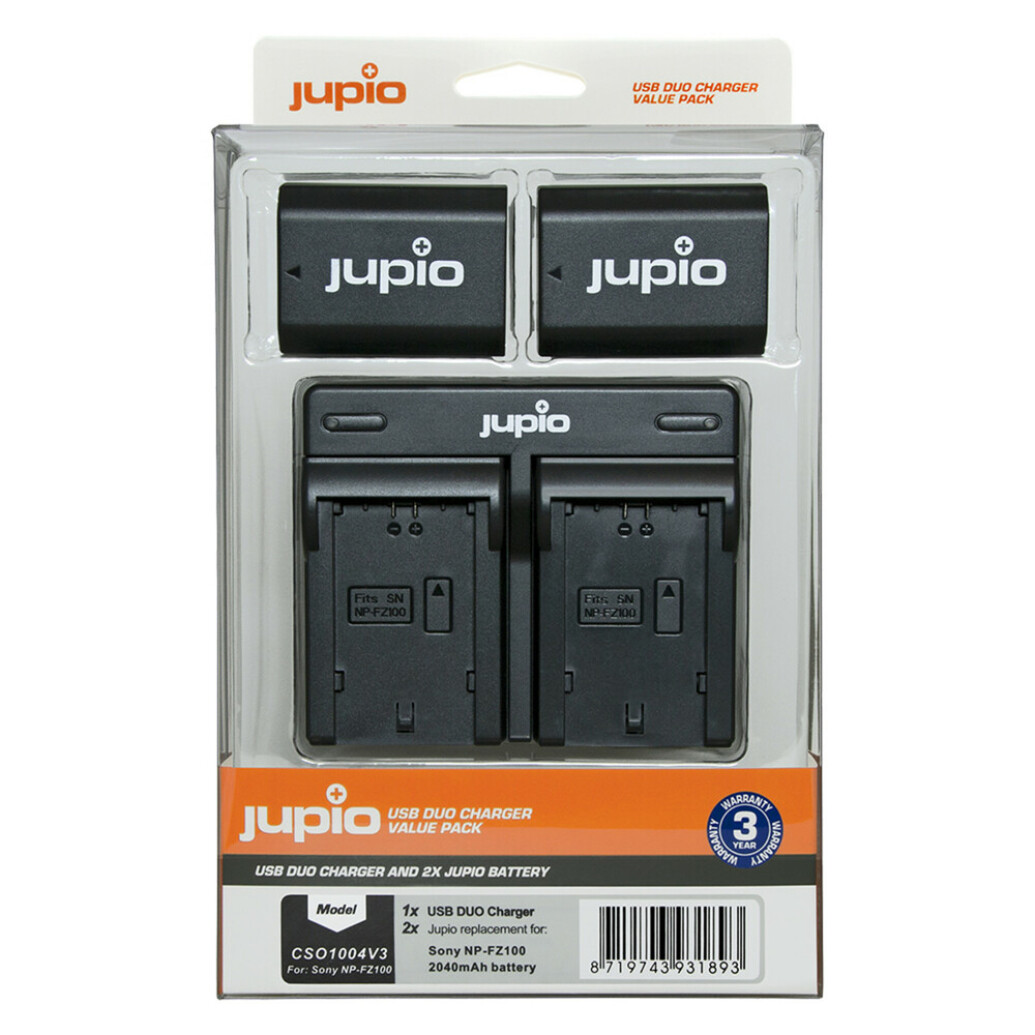 Jupio Value Pack: 2x Battery NP-FZ100 2040mAh +   USB Dual Charger