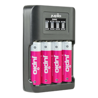 Jupio USB 4-slots Ultra Fast Battery Charger LCD 1