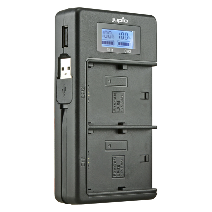 Jupio USB Dedicated Duo Charger LCD for Canon LP-E6 LP-E6N
