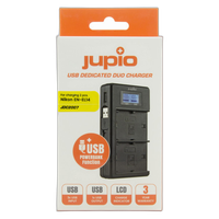 Jupio USB Dedicated Duo Charger LCD for Nikon EN-EL14 1