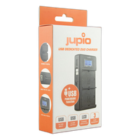 Jupio USB Dedicated Duo Charger LCD for Sony NP-FM50, NP-F550/F750/F970 2