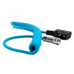Kondor Blue Coiled D-Tap to BMPCC 6K/4K Power Cable for Blackmagic - Blue 1