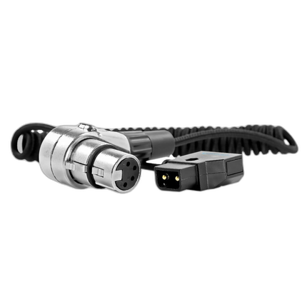Kondor Blue D-Tap to 4 Pin XLR Female Right Angle Adapter Power Coiled Cable