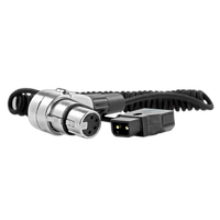 Kondor Blue D-Tap to 4 Pin XLR Female Right Angle Adapter Power Coiled Cable 0
