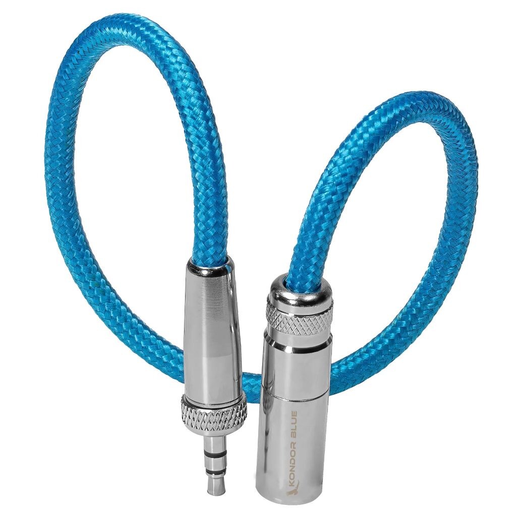Kondor Blue Mini XLR to 3.5MM Locking Screw Mini Plug for Lavalier Mics and