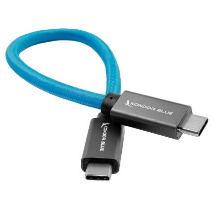 Kondor Blue USB 3.1 Gen 2 Type-C to USB Type-C Cable (8.5 Inch)
