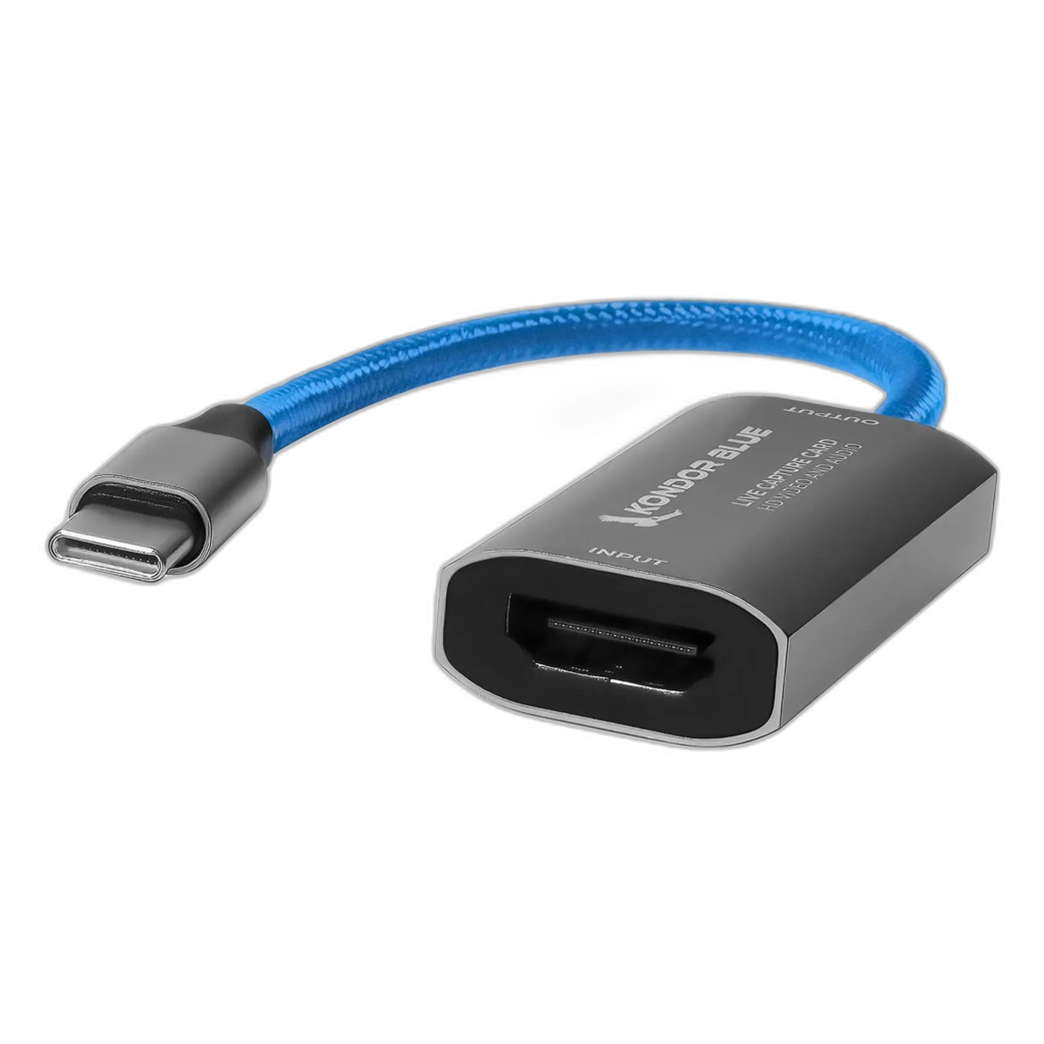 Kondor Blue HDMI to USB-C Capture Card for Live Streaming Video and Audio