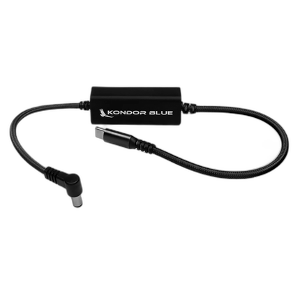 Kondor Blue DC to USB-C Power Delivery Cable for Canon R5 C/Sony FX3 Raven B
