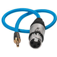 Kondor Blue Braided Female XLR to 3.5mm TRS Male Audio Cable (17 Inch Blue) 1