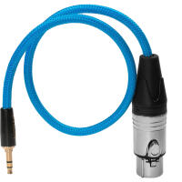 Kondor Blue Braided Female XLR to 3.5mm TRS Male Audio Cable (17 Inch Blue) 2