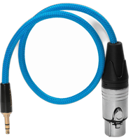 Kondor Blue Braided Female XLR to 3.5mm TRS Male Audio Cable (17 Inch Blue) 2