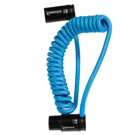 Kondor Blue 12-24 In Coiled Low Profile Right Angle XLR Cable (Kondor Blue)
