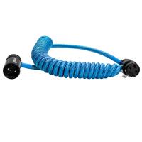 Kondor Blue 12-24 In Coiled Low Profile Right Angle XLR Cable (Kondor Blue) 1