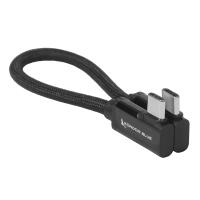 Kondor Blue Dual Right Angle 8 In USB-C Braided Cable for 8K Data and Power 1