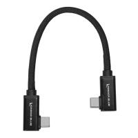 Kondor Blue Dual Right Angle 8 In USB-C Braided Cable for 8K Data and Power 2