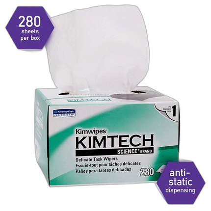 Kimberly Clark Kimwipes - 4.5x8.5 (280 Sheets per Box)