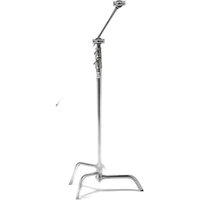 Kupo 40in Sliding Base C Stand Kit w/Hex Stud Grip Arm - Silver 1