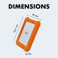 Seagate LaCie Rugged USB-C 4TB USB 3.1 Type C Orange with Data Recovery Serv 2