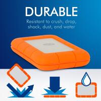 Seagate LaCie Rugged USB-C 4TB USB 3.1 Type C Orange with Data Recovery Serv 4